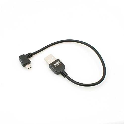 System-S Micro USB 2.0 Kabel gewinkelt 90 Grad Winkelstecker (Links/Male) Adapter Datenkabel und Ladekabel 20 cm von System-S