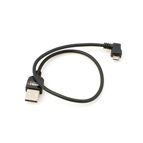 System-S Micro USB 2.0 Kabel gewinkelt 90 Grad Winkelstecker (Links/Male) Adapter Datenkabel und Ladekabel 30 cm von System-S