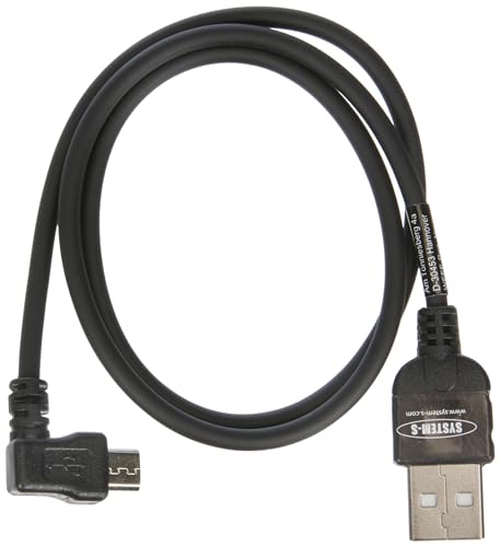 System-S Micro USB 2.0 Kabel gewinkelt 90 Grad Winkelstecker (Links/Male) Adapter Datenkabel und Ladekabel 50 cm von System-S