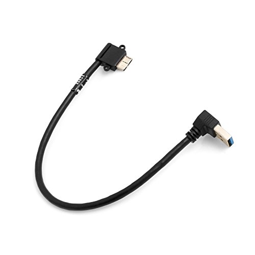 System-S Micro USB 3.0 90° Grad Links gewinkelt auf USB Typ A 3.0 Abwärtsgewinkelt Kabel Adapter Datenkabel Ladekabel 27 cm von System-S