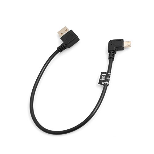 System-S Micro USB Kabel 90° Grad Links gewinkelt Winkelstecker zu USB 2.0 Typ A 90° Grad rechts gewinkelt Datenkabel Ladekabel ca. 27 cm von System-S