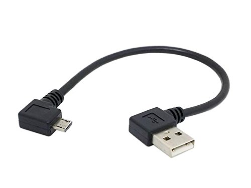 System-S Micro USB Kabel 90° Grad Rechts Gewinkelt Winkelstecker zu USB 2.0 Typ A (Male) 90° Grad Rechts Gewinkelt Datenkabel Ladekabel ca. 19 cm von System-S