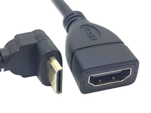 System-S Mini HDMI Kabel Stecker 90° gewinkelt zu HDMI Buchse 16 cm von System-S