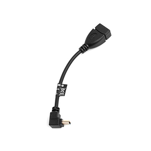 System-S Mini USB (Male) 90 Grad aufwärts gewinkelt Winkel USB-On-The-Go Host Kabel auf USB Typ A (Female) Adapter OTG Kabel 13,5 cm von System-S