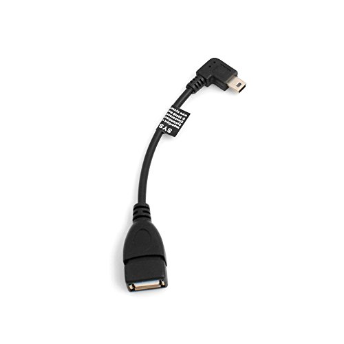 System-S Mini USB 90° Grad links gewinkelt Winkelstecker auf USB Typ A (female) Buchse Kabel Datenkabel Ladekabel 13 cm von System-S