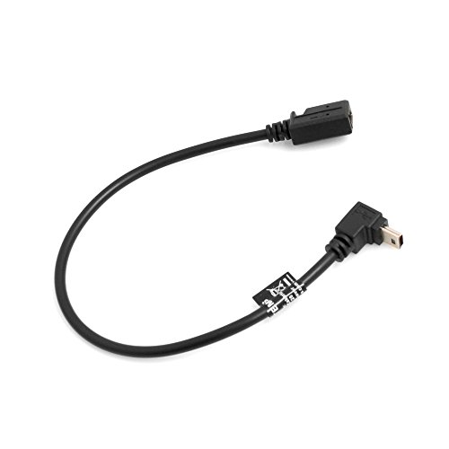 System-S Mini USB Kabel 90° Grad aufwärts gewinkelt Winkel auf Mini USB Buchse Adapter Datenkabel Ladekabel 27 cm von System-S