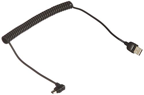 System-S Mini USB Kabel Datenkabel Ladekabel Dehnbares Spiralkabel mit 90° Winkelstecker 90 Grad gewinkelt 50 - 135 cm von System-S