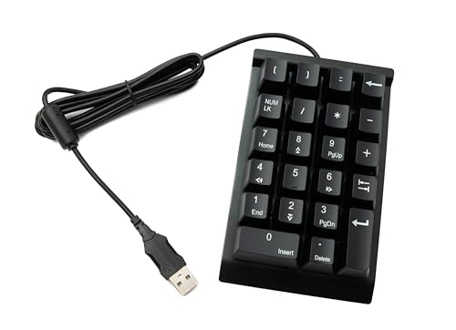 System-S Numpad Ziffernblock 23 Tasten USB 2.0 Typ A mechanische Tastatur mit LED in Schwarz von System-S