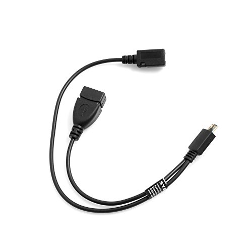 System-S OTG Host Kabel 3 in 1 Micro USB (Male) zu Micro USB (Female) USB A (Female) Datenkabel 30 cm von System-S