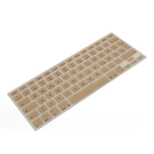SYSTEM-S Silikon Tastaturschutz Tastaturabdeckung QWERTZ Deutsche Tastatur Abdeckung Schutz für MacBook Pro 13" 15" 17" / iMac/MacBook Air 13" in der Farbe Gold von System-S