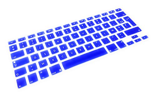 System-S Silikon Tastaturschutz Tastaturabdeckung AZERTY Französische Tastatur Abdeckung Schutz für MacBook Pro 13 Zoll 15 Zoll 17 Zoll iMac MacBook Air 13 Zoll in Blau von System-S