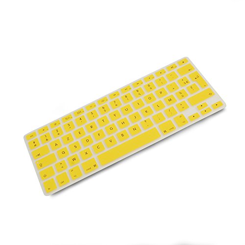 System-S Silikon Tastaturschutz Tastaturabdeckung AZERTY Französische Tastatur Abdeckung Schutz für MacBook Pro 13 Zoll 15 Zoll 17 Zoll iMac MacBook Air 13 Zoll in Gelb von System-S