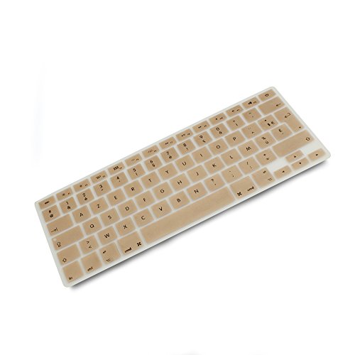 System-S Silikon Tastaturschutz Tastaturabdeckung AZERTY Französische Tastatur Abdeckung Schutz für MacBook Pro 13 Zoll 15 Zoll 17 Zoll iMac MacBook Air 13 Zoll in Gold-Farbe von System-S