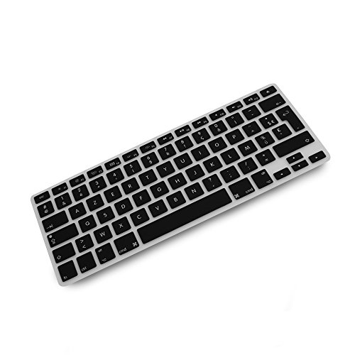 System-S Silikon Tastaturschutz Tastaturabdeckung AZERTY Französische Tastatur Abdeckung Schutz für MacBook Pro 13 Zoll 15 Zoll 17 Zoll iMac MacBook Air 13 Zoll in Schwarz von System-S