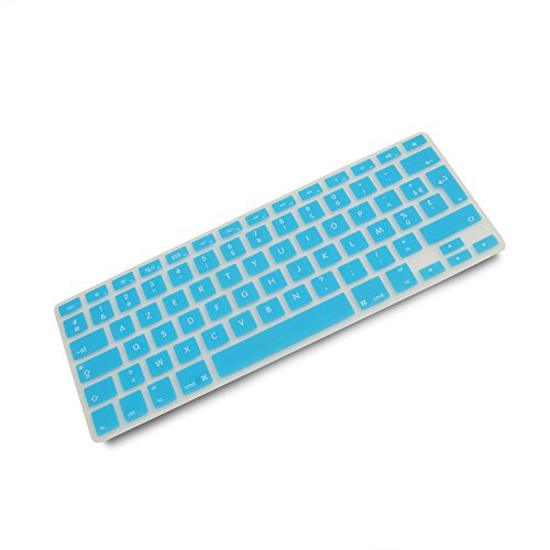 System-S Silikon Tastaturschutz Tastaturabdeckung AZERTY Französische Tastatur Abdeckung Schutz für MacBook Pro 13 Zoll 15 Zoll 17 Zoll iMac MacBook Air 13 Zoll in Türkis von System-S