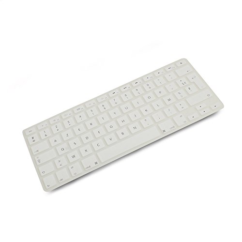System-S Silikon AZERTY Französische Tastatur Abdeckung Schutz für MacBook Pro 13 Zoll 15 Zoll 17 Zoll iMac MacBook Air 13 Zoll in Weiß von System-S