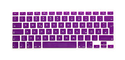 System-S Silikon Tastaturschutz Tastaturabdeckung QWERTZ Deutsche Tastatur Abdeckung Schutz für MacBook Pro 13" 15" 17" iMac MacBook Air 13" in Lila von System-S