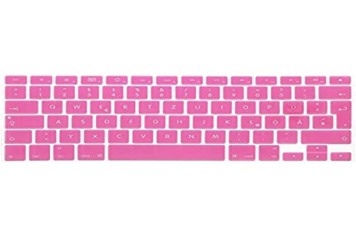 System-S Silikon Tastaturschutz Tastaturabdeckung QWERTZ Deutsche Tastatur Abdeckung Schutz für MacBook Pro 13" 15" 17" iMac MacBook Air 13" in Pink von System-S