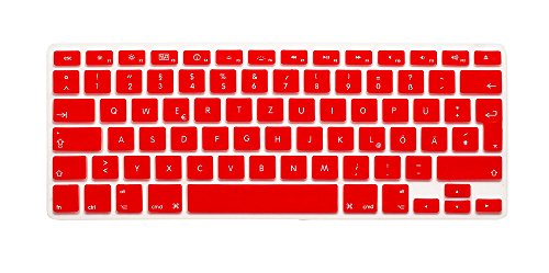 System-S Silikon Tastaturschutz Tastaturabdeckung QWERTZ Deutsche Tastatur Abdeckung Schutz für MacBook Pro 13" 15" 17" iMac MacBook Air 13" in Rot von System-S