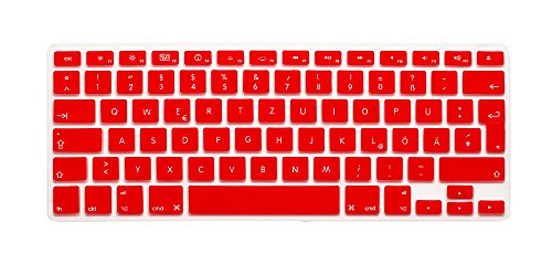 System-S Silikon Tastaturschutz Tastaturabdeckung QWERTZ Deutsche Tastatur Abdeckung Schutz für MacBook Pro 13" 15" 17" iMac MacBook Air 13" in Rot System-S Silikon Tastaturschutz Tastaturabdeckung QWERTZ Deutsche Tastatur Abdeckung Schutz für MacBook Pro 13" 15" 17" iMac MacBook Air 13" in Rot von System-S