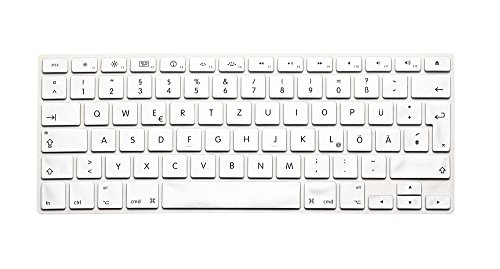 System-S Silikon Tastaturschutz Tastaturabdeckung QWERTZ Deutsche Tastatur Abdeckung Schutz für MacBook Pro 13" 15" 17" iMac MacBook Air 13" in Weiß von System-S