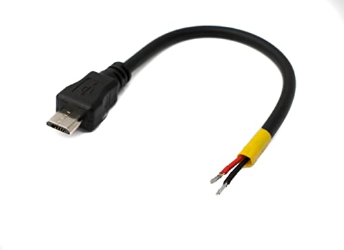 System-S USB 2.0 Kabel 10 cm Micro B Stecker zu 2X offene Kabelenden für Raspberry Pi, Schwarz System-S USB 2.0 Kabel 10 cm Micro B Stecker zu 2X offene Kabelenden für Raspberry Pi, Schwarz von System-S