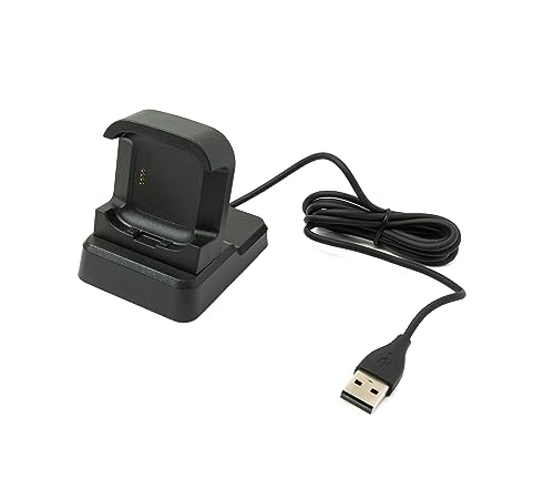 System-S USB 2.0 Kabel 120 cm Ladestation für Fitbit Versa 2 Smartwatch in Schwarz von System-S