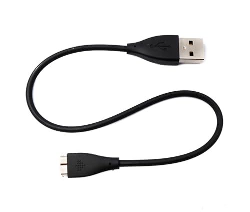 System-S USB 2.0 Kabel 24 cm Ladekabel für Fitbit Charge HR Smartwach in Schwarz von System-S