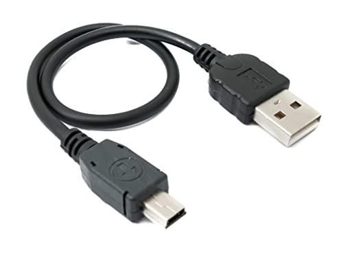 System-S USB 2.0 Kabel 25 cm Mini B Stecker zu Typ A Adapter in Schwarz, 80283003 von System-S