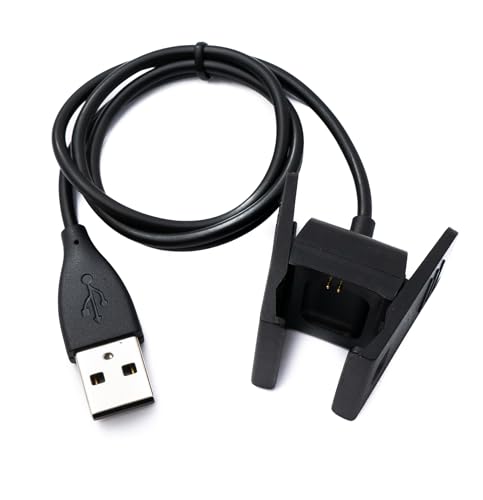 System-S USB 2.0 Kabel 54 cm Ladekabel für Fitbit Charge 2 Smartwach in Schwarz von System-S