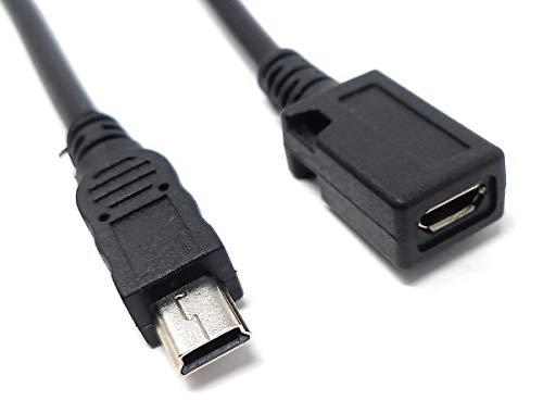 System-S USB 2.0 Kabel 8cm Mini B Stecker auf Micro Buchse in Schwarz von System-S