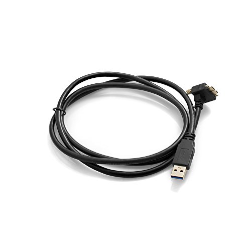 System-S USB 3.0 A Stecker (male) zu Micro USB 3.0 Stecker (male) Kabel Aufwärts Gewinkelt 90 Grad Winkel 120cm High Speed Datenkabel Ladekabel mit Feststellschraube von System-S