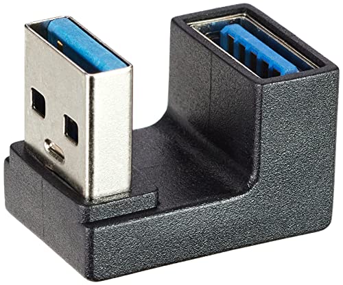System-S USB 3.0 Adapter Typ A Stecker zu Buchse U Turn 180° Winkel Kabel in Schwarz von System-S