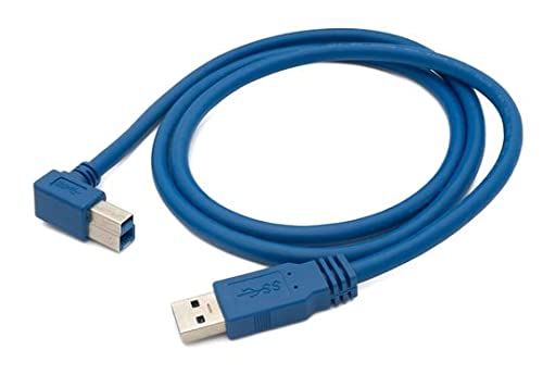 System-S USB 3.0 Kabel 1,8 m Typ B Stecker zu Typ A Stecker Winkel in Blau von System-S