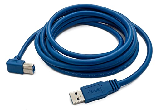 System-S USB 3.0 Kabel 3 m Typ B Stecker zu Typ A Stecker Winkel in Blau von System-S