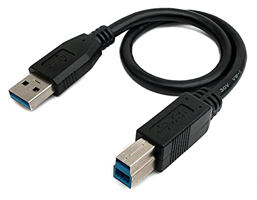 System-S USB 3.0 Kabel 30 cm Typ B Stecker zu A Stecker Schraube Adapter in Schwarz von System-S