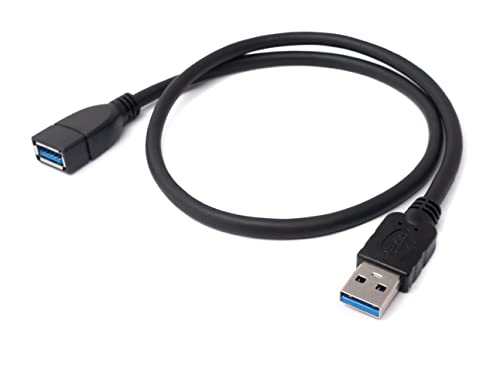 System-S USB 3.0 Typ A (male) auf USB 3.0 Typ A (female) Kabel Verlängerungskabel, Schwarz, 50 cm von System-S