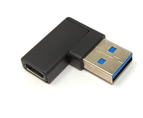 System-S USB 3.1 Adapter Typ C Buchse zu 3.0 Typ A Stecker Winkel Kabel in Schwarz von System-S