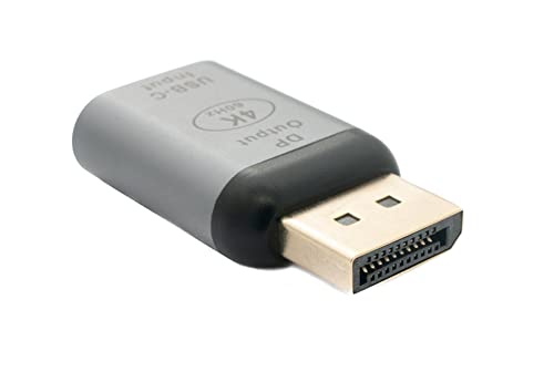 System-S USB 3.1 Adapter Typ C Buchse zu DisplayPort DP Stecker 4k HDTV Kabel in Grau von System-S