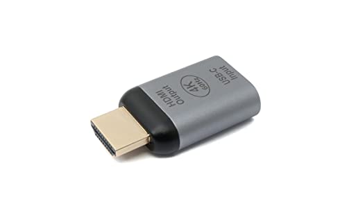 System-S USB 3.1 Adapter Typ C Buchse zu HDMI 4K Standard Stecker Kabel in Grau von System-S