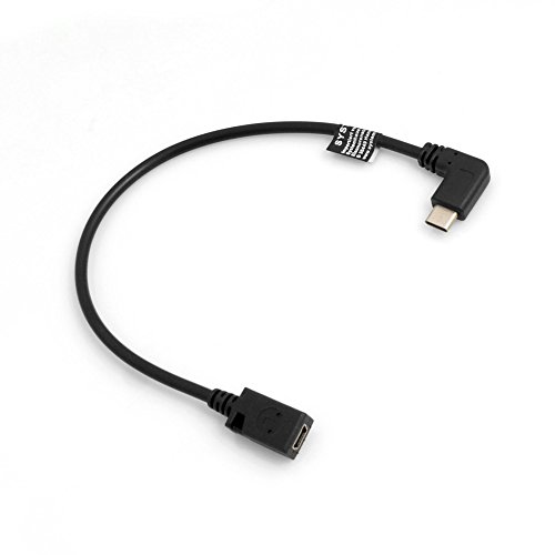 System-S USB 3.1 Typ C (Male) 90° Winkel zu Mini USB (Female) Datenkabel Ladekabel Adapter Converter Kabel Verlängerung ca. 27 cm von System-S