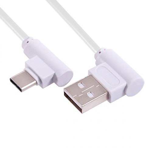 System-S USB 3.1 Typ C Kabel 90° Gewinkelt zu USB 2.0 A 89 cm in Weiß, 10069053551012-01 von System-S