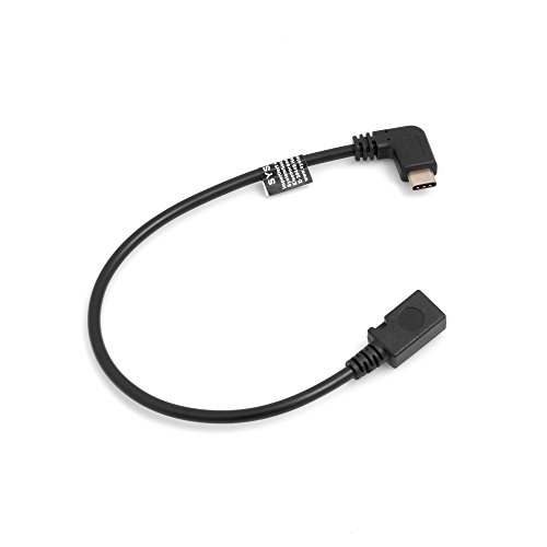 System-S USB 3.1 Typ C Kabel Stecker 90° Grad gewinkelt zu Micro USB 2.0 Buchse Datenkabel Ladekabel Adapter Verlängerung (ca. 27 cm) von System-S