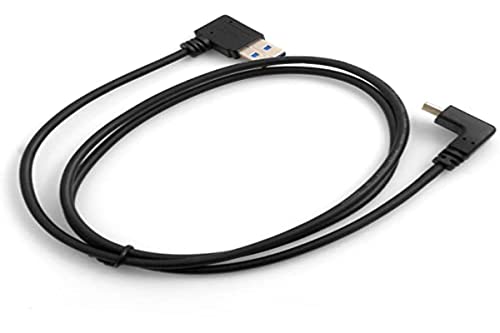 System-S USB 3.1 Typ C Kabel aufwärts und abwärts gewinkelt Winkel zu USB 3.0 Typ A 90° rechts gewinkelt Adapter Datenkabel Ladekabel 98 cm von System-S
