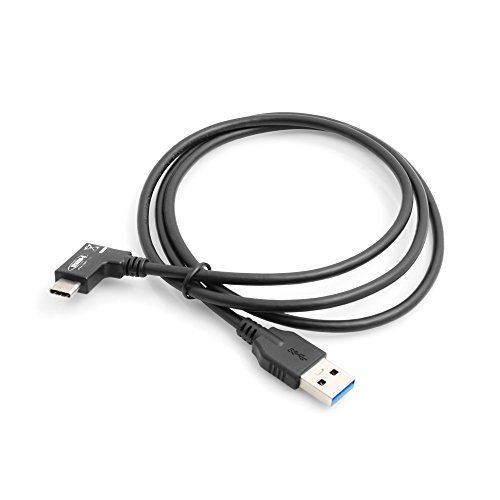 System-S USB 3.1 Type C Male Winkelstecker 90° gewinkelt zu USB 3.0 Type A Datenkabel Ladekabel 100 cm von System-S
