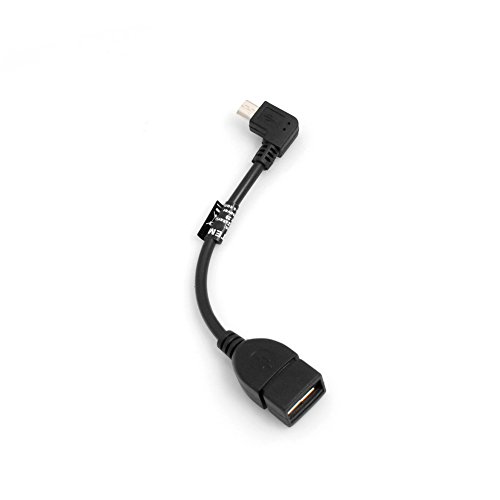 System-S USB A Buchse Host Kabel zu Micro USB (Male) 90° Grad Links gewinkelt Winkelstecker Adapter OTG On The Go Host Kurzkabel 13,5 cm von System-S