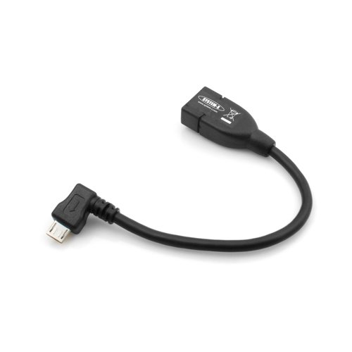 System-S USB A Host zu Micro USB On-the-go Adapter OTG Kurzkabel Datenkabel Connector 12 cm mit 90° Winkelstecker von System-S