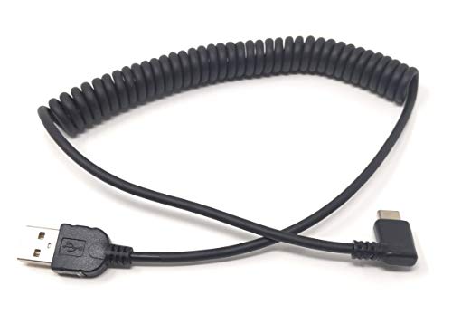 System-S USB C 3.1 zu USB A Gewinkelt Spiral Kabel 50-100 cm von System-S