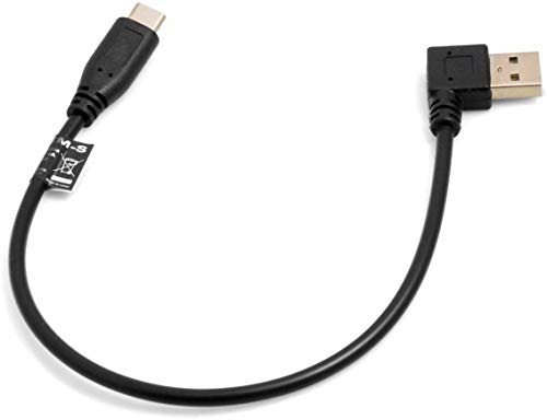 System-S USB-C Kabel 28cm USB 3.1 Type C Stecker zu USB A 3.0 90 Grad Links gewinkelt Stecker von System-S