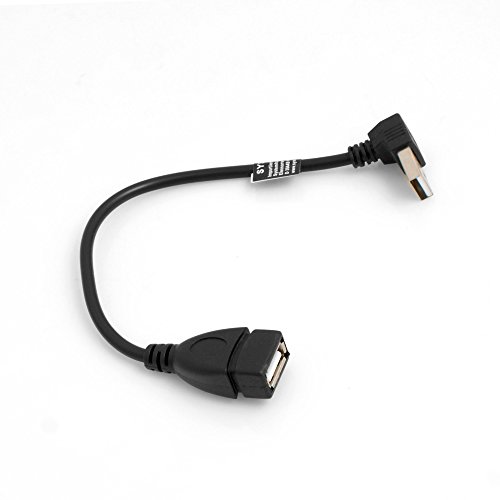 System-S USB Kabel 2.0 Typ A (Male) 90° gewinkelt Abwärts Winkel auf USB 2.0 Typ A (Female) Ladekabel Datenkabel Verlängerungskabel 20 cm von System-S